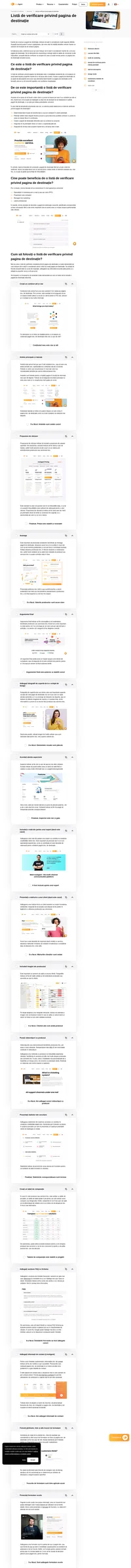 Includeți lista noastră de verificare privind pagina de destinație în strategia dvs. de conținut pentru a maximiza conversiile și a câștiga mai mulți clienți. Ușor de aplicat, punct cu punct.