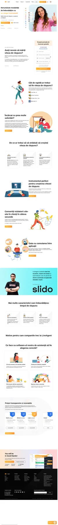 Îmbunătățiți viteza de răspuns cu 26% cu LiveAgent. Clienții dvs. vor fi încântați și vânzările dvs. vor crește. Încercați LiveAgent astăzi.