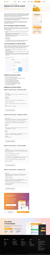 Folosiți șabloanele noastre de e-mail de sinteză gata de utilizare pentru a vă menține abonații captivați și loiali afacerii dvs. Șabloanele sunt complet personalizabile.