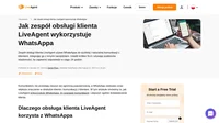 Sprawdź, jak zespół obsługi klienta LiveAgent wykorzystuje WhatsAppa do płynnej komunikacji i budowania relacji z klientami.