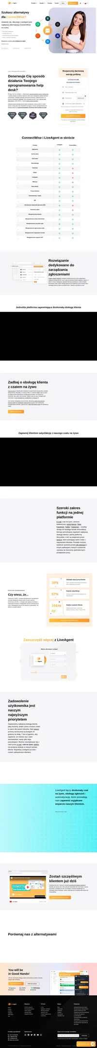 Szukasz alternatywy dla ConnectWise? Odkryj wspaniały system obsługi zgłoszeń LiveAgent, wspierany przez niesamowite funkcje i integracje.
