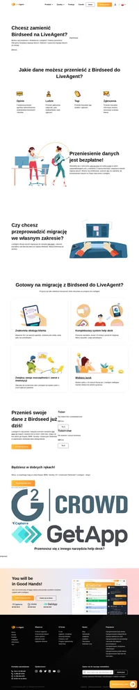 LiveAgent oferuje bezpłatną migrację danych. LiveAgent to najczęściej i najwyżej oceniane narzędzie help desk dla małych i średnich firm w 2019 i 2020 roku. Dołącz do firm takich jak Huawei, BMW, Yamaha i Uniwersytet Oksfordzki w zapewnianiu światowej klasy obsługi klienta.