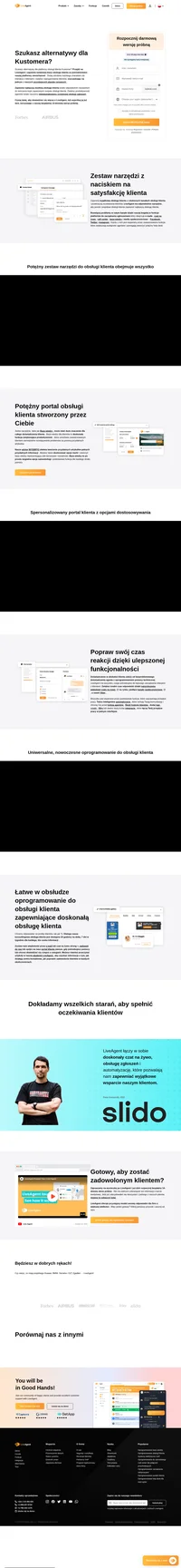 LiveAgent to świetna alternatywa dla Kustomera z przystępnymi cenami, świetnym systemem obsługi zgłoszeń i obsługą wielu kanałów komunikacji.