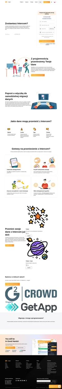 LiveAgent oferuje bezpłatne przeniesienie z Intercom wykonane w pełni przez naszych pracowników obsługi technicznej. Przeniesienie Twoich danych z Intercom do LiveAgent jest szybkie.