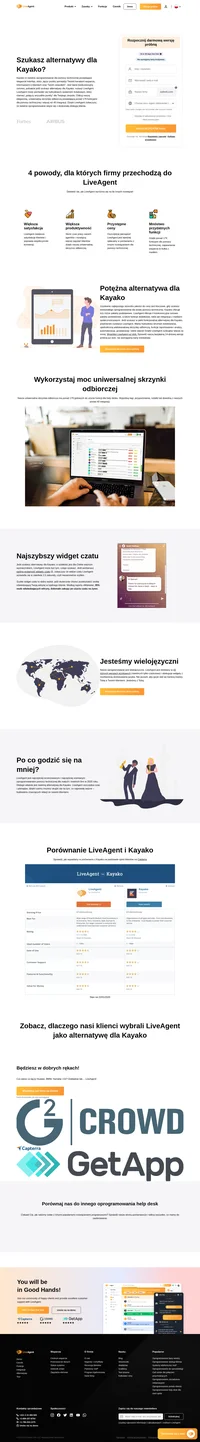 Jeśli szukasz potężnej alternatywy dla Kayako, rozważ LiveAgent. Posiadamy najszybszy widget czatu na rynku i ponad 179 przydatnych funkcji dla pomocy technicznej
