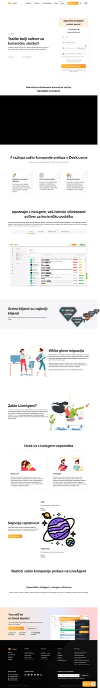 Pogledajte zašto je LiveAgent najbolja alternativa za Desk.com. Saznajte prednosti i prijavite se za besplatnih 14 dana neobaveznog probnog perioda danas.