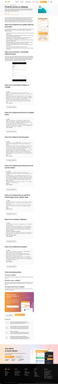 Odbijanje ili odbijanje je teško, učinite to ispravno s ovim predlošcima pisama odbijanja LiveAgent napravljenim za različite situacije.