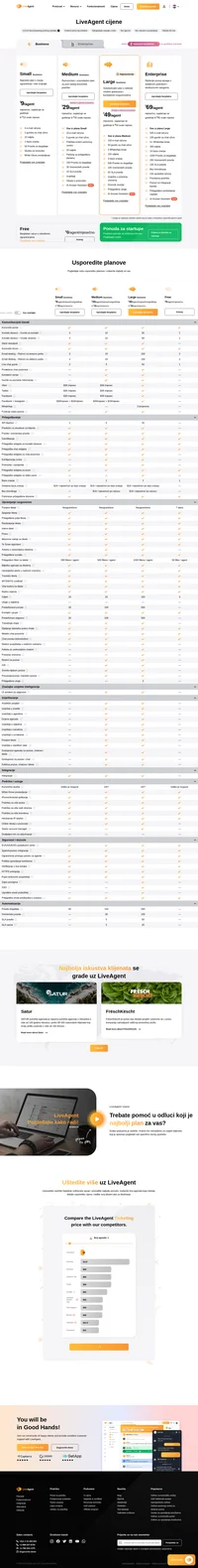 LiveAgent nudi planove koji počinju od 15 $ po agentu mjesečno i uključuju tiketiranje putem e-pošte, značajku chata uživo, bazu znanja i još mnogo toga. Cijeli paket dostupan je za 69 $ po agentu mjesečno.