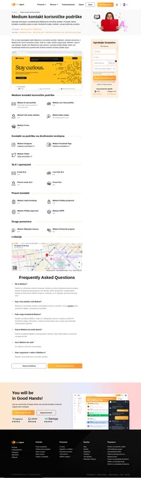 Kako kontaktirati Medium korisničku službu putem emaila, live chat podrške, telefonskog broja, podrške na društvenim medijima i samoposlužne podrške.