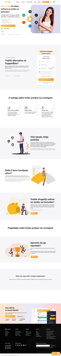 LiveAgent sustav zahtjeva za podršku je više od samo e-pošte. Obuhvatite sve relevantne komunikacijske kanale. LiveAgent ima widget za čavrljanje uživo koji je najbrži na tržištu s prikazom čavrljanja za 2,5 sekunde. LiveAgent također podržava integraciju pozivnog centra.