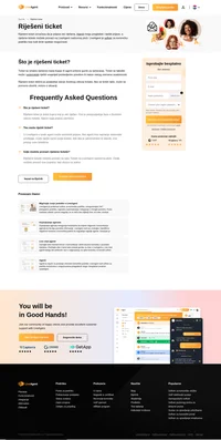 Ticket se smatra riješenim kada kupac ili agent pritisne gumb za rješavanje. Ticket se može automatski riješiti unaprijed postavljenim pravilom.