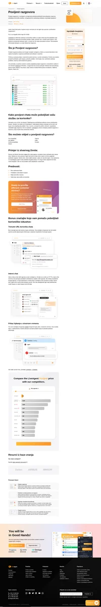 Povijest razgovora lako je dostupna zajedno s vašim trenutnim chatovima. Pratite prethodne upite kupaca ili potražite informacije.