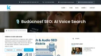 Zistite, ako AI a hlasové vyhľadávanie (voice search) menia pravidlá SEO. Pripravte svoj web na budúcnosť vyhľadávania pomocou voice SEO.