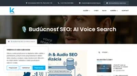 Zistite, ako AI a hlasové vyhľadávanie (voice search) menia pravidlá SEO. Pripravte svoj web na budúcnosť vyhľadávania pomocou voice SEO.