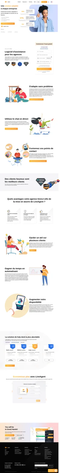 Captez l'attention de vos clients en réduisant considérablement leurs tâches opérationnelles grâce à LiveAgent, le logiciel d'assistance pour les PME le plus évalué et classé N° 1 en 2023.