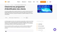 Un programme de conformité robuste contre le blanchiment d'argent est essentiel pour toutes les institutions financières. Cette check-list du programme d'identification des clients vous aide à répondre à toutes les exigences légales.