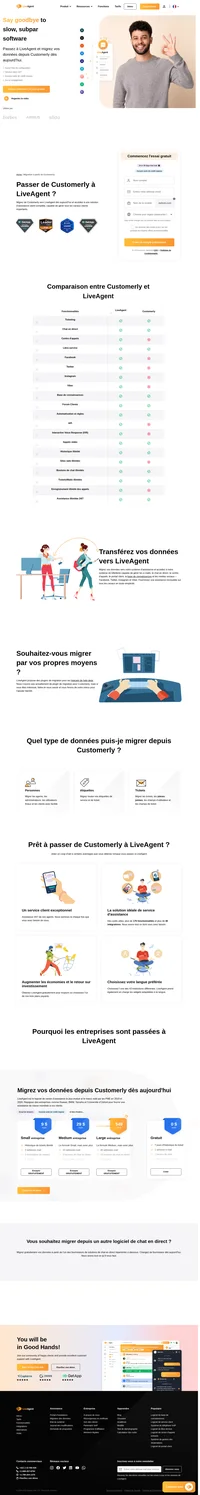 Vous souhaitez migrer vos données de Customerly vers une autre solution ? Jetez un coup d'œil à LiveAgent et découvrez les avantages. Commencez votre essai gratuit dès aujourd'hui.