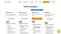 Les plans de LiveAgent commencent à 15 $/agent/mois. Créez des domaines personnalisés, des tickets par mail, la base de connaissances. Toutes les fonctionnalités sous un même toit sont proposées à 69 $ /agent/mois.