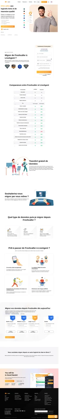 LiveAgent propose actuellement un plugin de migration pour Freshcaller qui vous aidera à importer vos tickets. Obtenez votre migration de données gratuite dès aujourd'hui.