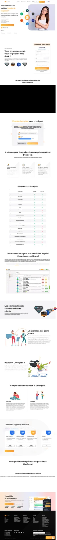 Découvrez pourquoi LiveAgent est la meilleure alternative à Desk.com. Découvrez les avantages et inscrivez-vous dès aujourd'hui à un essai gratuit de 14 jours, sans conditions.