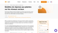 Vous rencontrez des plaintes de clients sur les réseaux sociaux? Utilisez nos modèles de réponse aux plaintes sur les réseaux sociaux pour réduire le taux de désabonnement et restaurer la confiance.