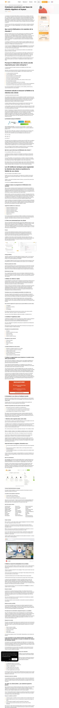 La constitution d'une clientèle stable et fidèle ne se fait pas du jour au lendemain, mais qu'est-ce qui peut y parvenir ? Lisez le Top 20 des tactiques pour accroître la fidélisation de la clientèle.