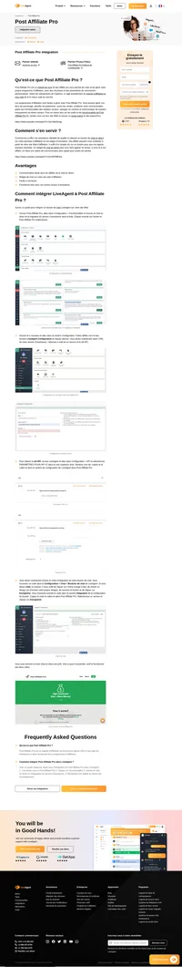 Traitez vos communications avec vos affiliés plus rapidement grâce à l'intégration de Post Affiliate Pro pour LiveAgent. Placez un bouton de chat en direct sur votre panneau d'affiliation.