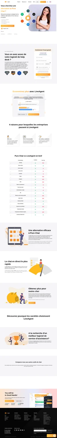LiveAgent fournit un support d'e-mails, de chat en direct, de réseaux sociaux, de centre d'appel et une base de donnée. LiveAgent possède le widget de chat en direct le plus rapide sur le marché, avec un chat s'affichant en 2,5 secondes.