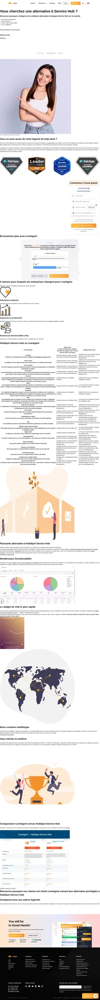 LiveAgent est une excellente alternative à Service Hub HubSpot. Découvrez notre boîte de réception universelle multicanal et le widget de chat le plus rapide du marché.