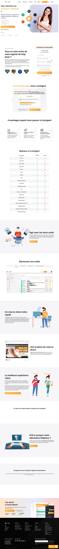 Cherchez-vous une alternative à Helprace ? Avez-vous vu LiveAgent ? Jetez un coup d'œil aux avantages et découvrez pourquoi LiveAgent est la meilleure alternative.