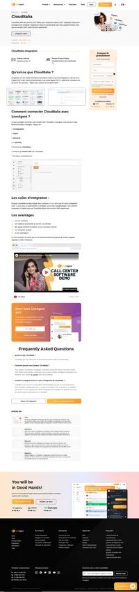 CloudItalia est une société de télécommunications italienne qui fournit également des services d'appel VoIP. Découvrez l'intégration de CloudItalia dans LiveAgent.