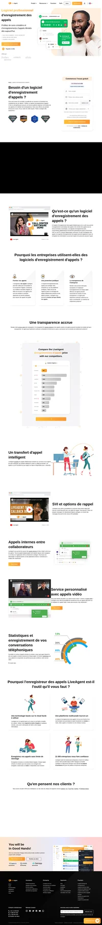 Le logiciel d'enregistrement d'appels de LiveAgent peut stocker un nombre illimité d'appels. Vous y aurez accès à tout moment que ce soit dans un cadre juridique ou pour améliorer la qualité de votre service client.