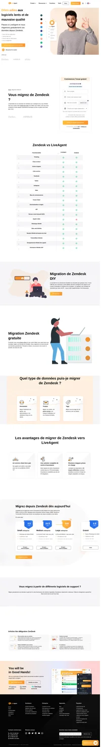 Démarrez votre migration de données de Zendesk en cliquant sur un simple curseur d'activation. Tous vos tickets et agents seront transférés en toute sécurité dans LiveAgent.