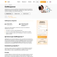 GetResponse permet l'envoi programmé d'e-mails, et d'automatiser le processus de suivi de nouvelles pistes. Apprenez-en plus au sujet de l'intégration de GetResponse.