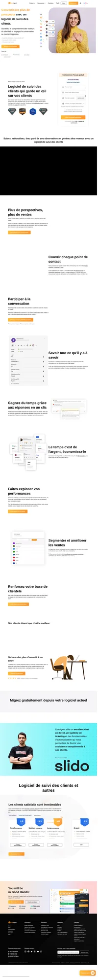 Essayez le meilleur logiciel de suivi des clients du marché. LiveAgent est régulièrement reconnu comme le meilleur outil de suivi de la clientèle pour les PME.