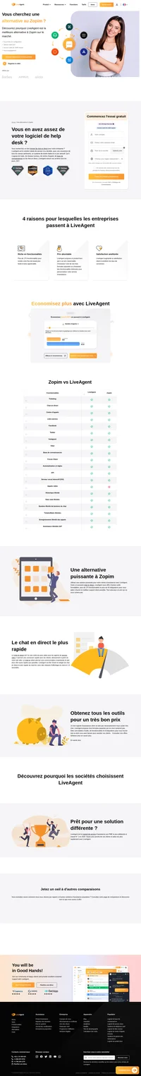 LiveAgent est la solution ultime de service client, avec une couverture de tous les canaux pertinents, un système de tickets fiable et un prix intéressant. Outre un puissant chat en direct, LiveAgent vous offre d'autres outils formidables, plus de 175 fonctionnalités et plus de 40 intégrations pour vous aider à fournir le meilleur service client possible. LiveAgent propose trois formules payantes qui ne vous ruineront pas.