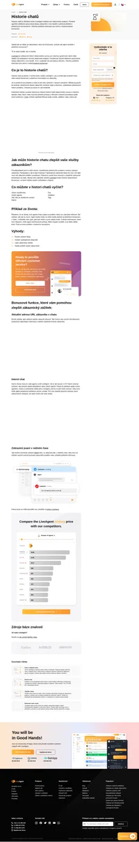 Historie chatu je snadno dostupná spolu s aktuálními chaty. Můžete sledovat předchozí dotazy zákazníků nebo vyhledávat informace.