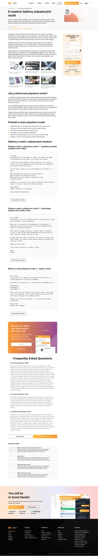 Ukažte, jak mohou vaše produkty pomoci potenciálním zákazníkům dosáhnout jejich cílů a odstranit překážky pomocí našich e-mailových šablon případových studií.