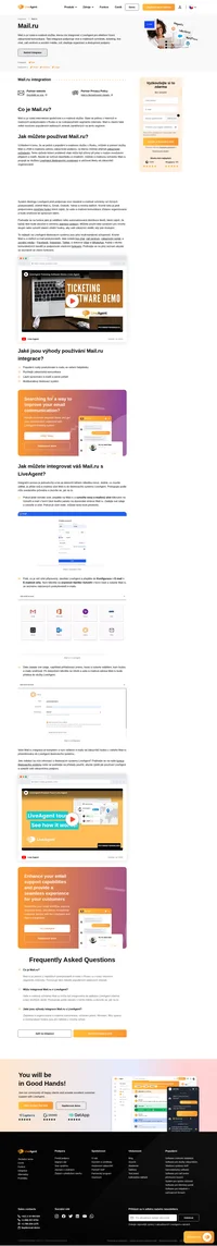 Propojte Mail.ru s LiveAgentem a získejte přístup k dalším komunikačním funkcím a kanálům pro vyřizování požadavků zákazníků.