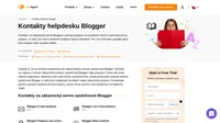 Jak kontaktovat zákaznický servis Bloggeru prostřednictvím e-mailu, podpory na chatu, telefonního čísla, podpory na sociálních sítích a samoobslužné podpory.