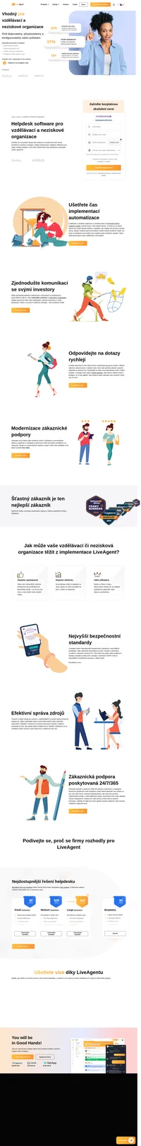 Vzdělávací a nevládní / neziskové organizace si obvykle potrpí na budování silných osobních vztahů, protože právě v této oblasti působí. Je však pro ně dobré pokrýt své osobní aktivity pomocí LiveAgent, aby ušetřily své provozní časové zdroje.