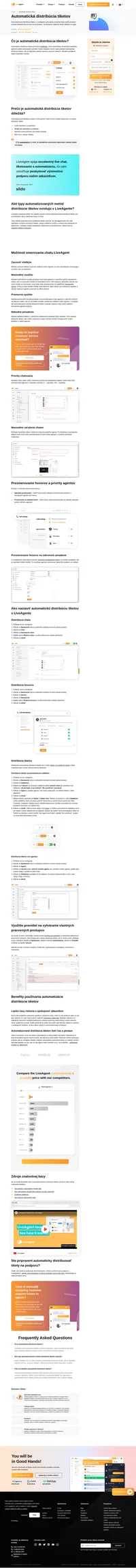 Automaticky striedajte agentov s povinnosťou riešiť telefónne hovory, nastavte časy prestávok, keď to vaši agenti najviac potrebujú. Získajte viac informácií o automatizovanej distribúcii tiketov v LiveAgente.