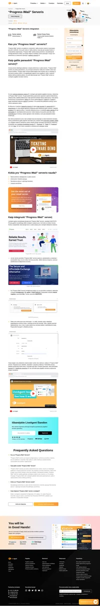 "Progress IMail" serveris yra patikima, universali el. laiškų siuntimo sistema, kurią galima lengvai konfigūruoti ir prižiūrėti.