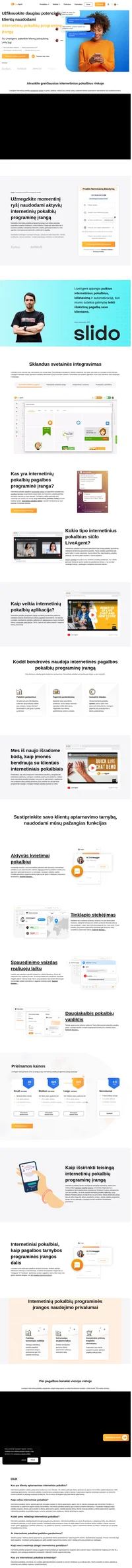 Internetinių pokalbių palaikymas yra pagrindinis, kiekvienos įmonės sėkmingo klientų pritraukimo strategijos komponentas. Jau dabar, išbandykite LiveAgent internetinių pokalbių programinę įrangą nemokamai!