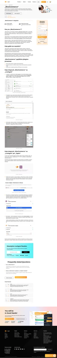 „WooCommerce“ integracija leidžia efektyviai valdyti „WordPress“ el. prekybą, užsakymus, klientus ir sąskaitas iš „LiveAgent“.