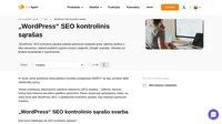 „WordPress“ SEO kontrolinis sąrašas padės jums pasiekti geriausias pozicijas per „Google“ ir padidinti savo tinklaraščio puslapio organinį srautą. Išbaigtas vadovas papunkčiui.