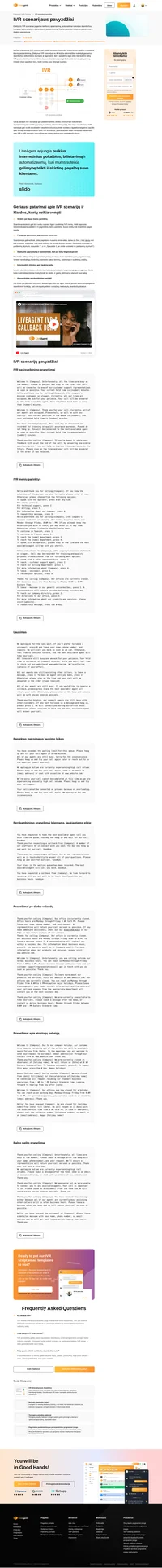 Pasisemkite įkvėpimo iš dažniausiai naudojamų IVR scenarijų ir sukurkite savo IVR pranešimus. Sužinokite, kuris scenarijus šiandien yra populiariausias!