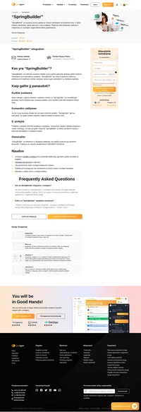 LiveAgent skirta "SpringBuilder" integracija jums leidžia pagreitinti bendravimą su klientais, naudojant puikią bilietavimo sistemą ir greitus internetinius pokalbius.