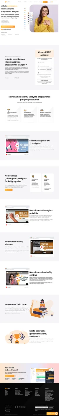 Ieškote nemokamos klientų valdymo programinės įrangos? Sužinokite apie „LiveAgent“ pranašumus ir nuspręskite arba užregistruokite nemokamą paskyrą.