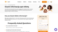 Bilietų gijoje spustelėjus bilieto ID, rodoma išsami informacija apie bilietą. Išsami informacija apie bilietą suteikia papildomų duomenų.
